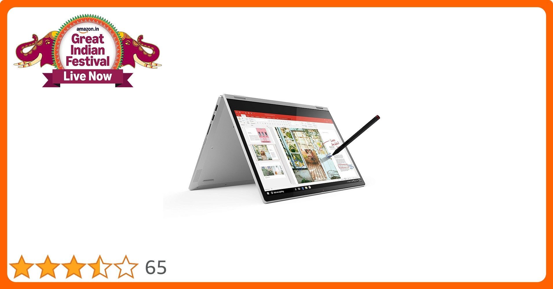 Lenovo Ideapad C340 AMD Ryzen 5 3500U 2 in 1 Convertible 14